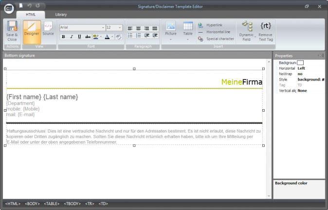 Editor von CodeTwo Email Signatures