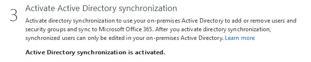 Office 365: Aktivierung der AD-Synchronisierung