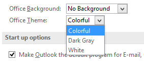 Designoptionen für Outlook 2016