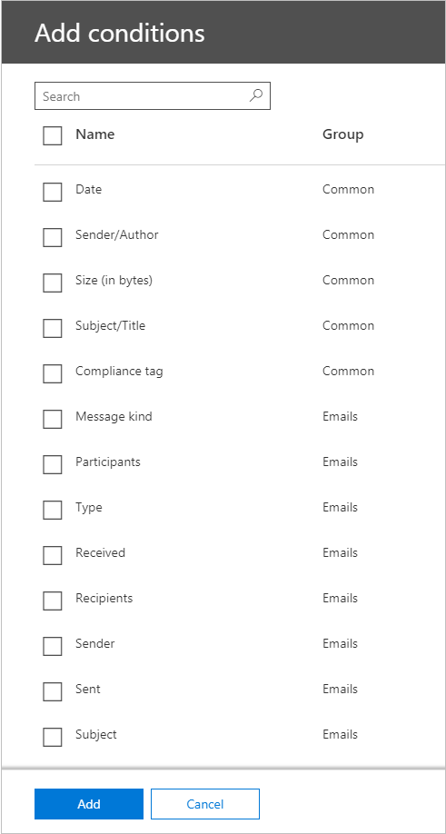 Add conditions