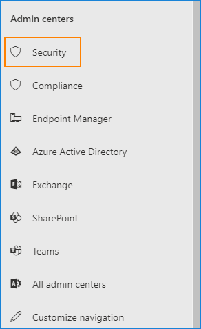 Admin centers: Security