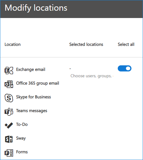 Modify locations