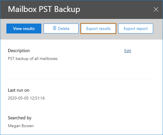 Export results