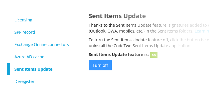 Sent Items Update Service