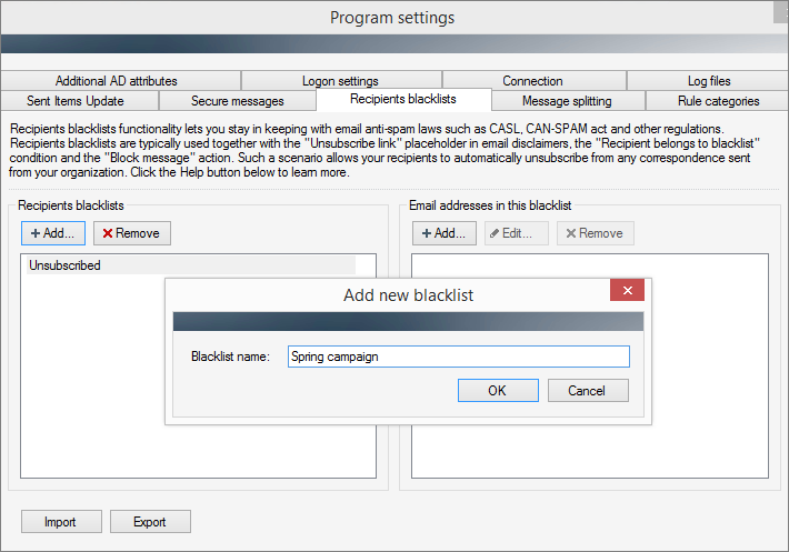 DSGVO - Abmeldung von der Mailingliste