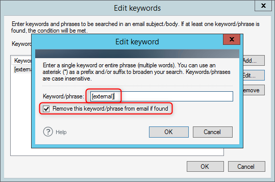 Keyword eingeben