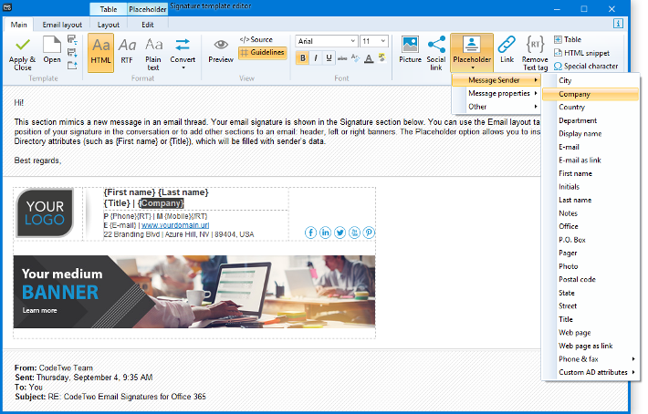 Signature Template Editor
