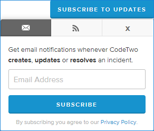 Subscribe to updates ESIG statuspage email feed