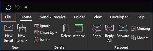 Outlook: File-Tab