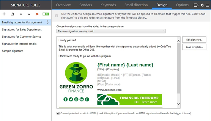 E-Mail-Signatur - einfaches Design