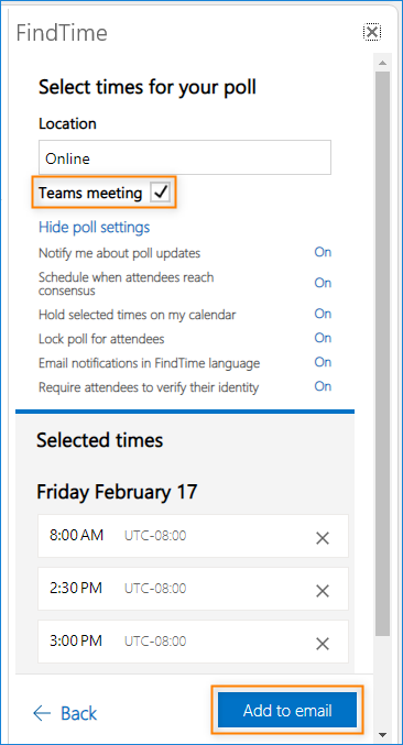 FindTime: Teams-Besprechung