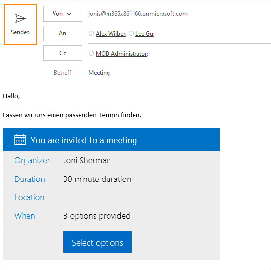 Outlook-Besprechungen mit Microsoft FindTime planen
