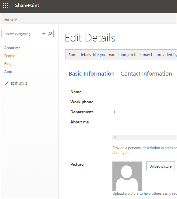 Fotoänderung in in SharePoint Online