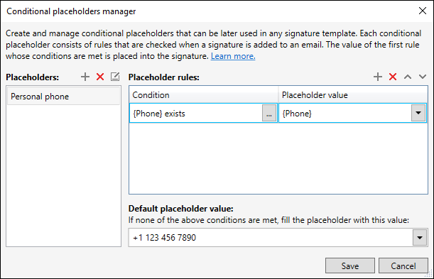 Bedingte Platzhalter in CodeTwo Email Signatures of Office 365: Funktionsweise