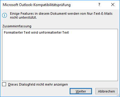 Outlook-Kompatibilitätsprüfung
