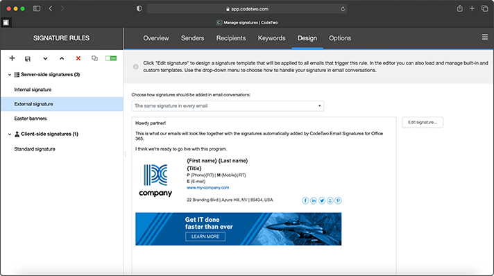 Neue, webbasierte Verwaltung von E-Mail-Signaturen