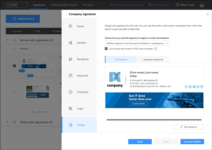 New UI edit pane design