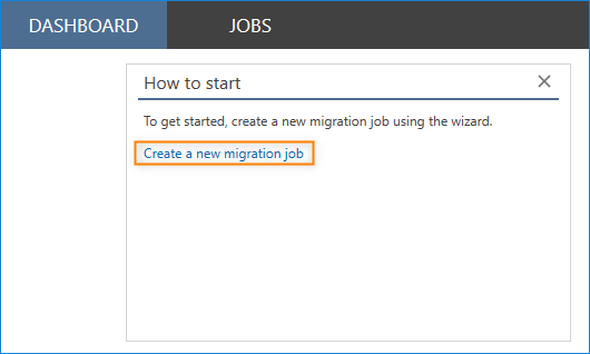 Create a new migration job