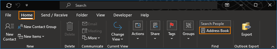 Outlook-Adressbuch