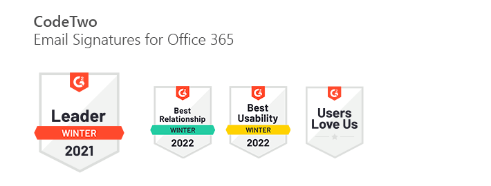 CodeTwo Email Signatures for Office 365 2021 Leader auf G2