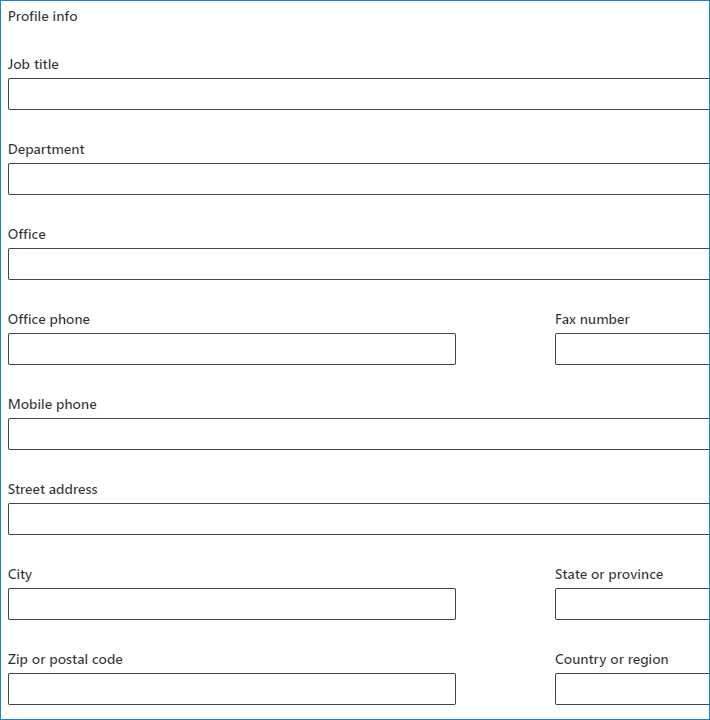 Neues M365-Benutzerpostfach – mehr Profilinformationen