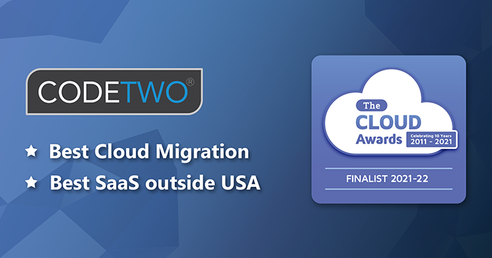 Die Cloud-E-Mail-Signatur- und -Migrationstools von CodeTwo sind Finalisten der Cloud Awards 2021-2022