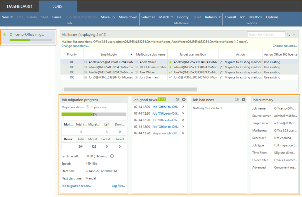 Migration zwischen Office 365-Tenants läuft