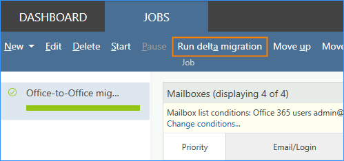 Funktion der Delta-Migration
