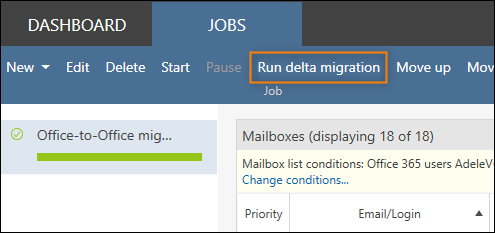 Funktion der Delta-Migration