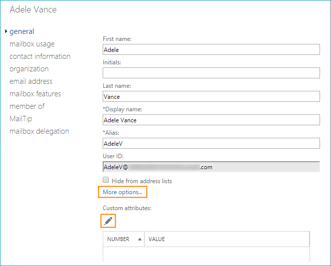 Einrichtung benutzerdefinierter Attribute in Office 365 04