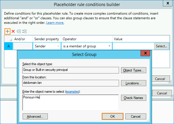 04 - Exchange Rules Pro, Definieren einer dynamischen Platzhalterbedingung