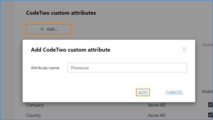 CodeTwo User Attributes Manager - Hinzufügen eines benutzerdefinierten Attributs