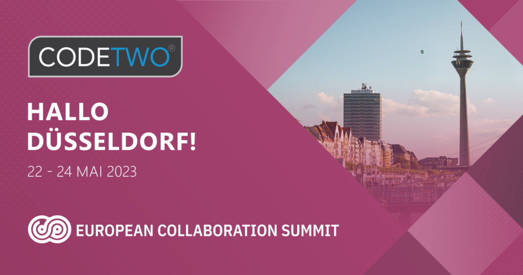 CodeTwo ist Goldsponsor beim European Collaboration Summit 2023