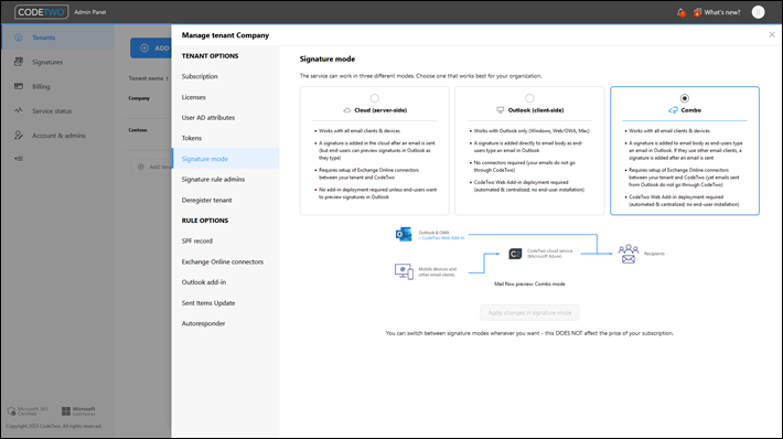 Neues Admin Panel – Tenant-Einstellungen