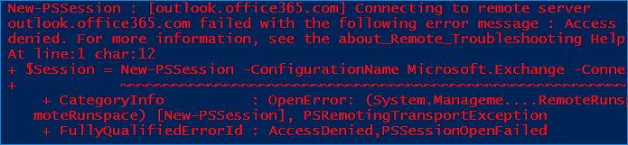 Deaktivierung der Standardauthentifizierung Office 365 – Remote-PowerShell-Fehler