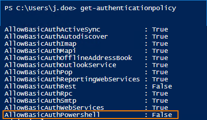 Get-AuthenticationPolicy Remote PowerShell