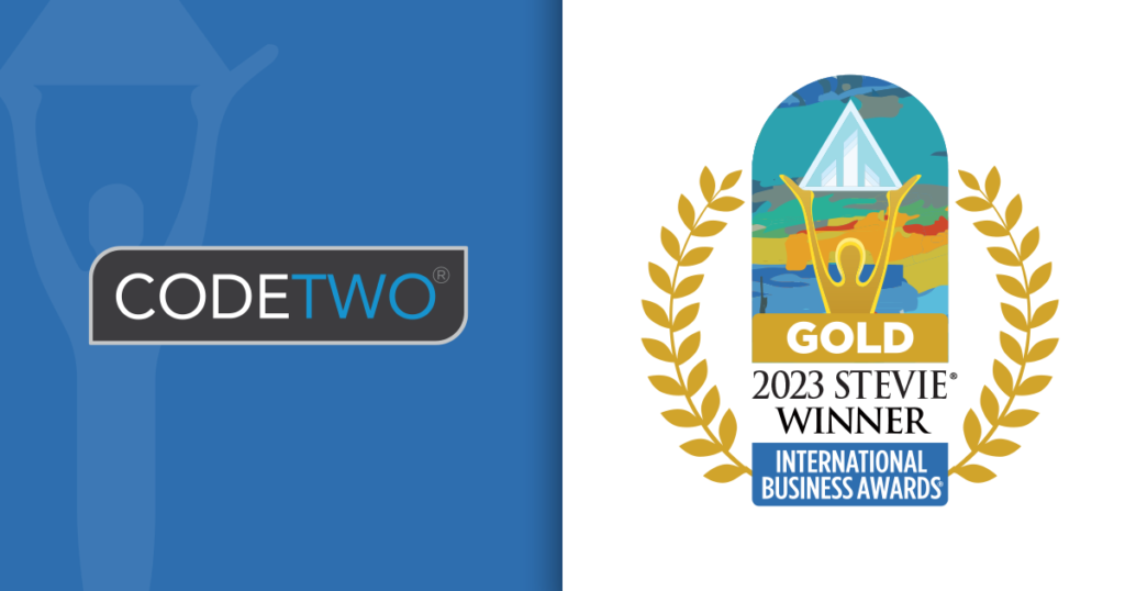 CodeTwo gewinnt Stevie Awards für das beste Unternehmen, den besten Kundensupport und die beste Marketinglösung bei den 2023 International Business Awards