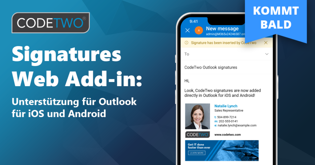 Bald verfügbar: automatische E-Mail-Signaturen direkt im mobilen Outlook hinzugefügt