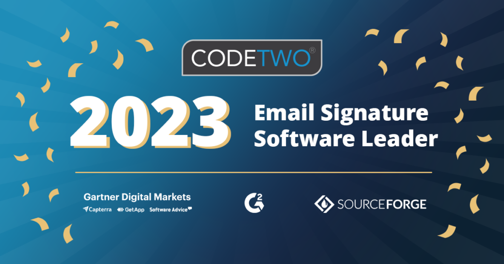 Software von CodeTwo zeichnet sich 2023 auf den führenden Softwarebewertungsportalen aus