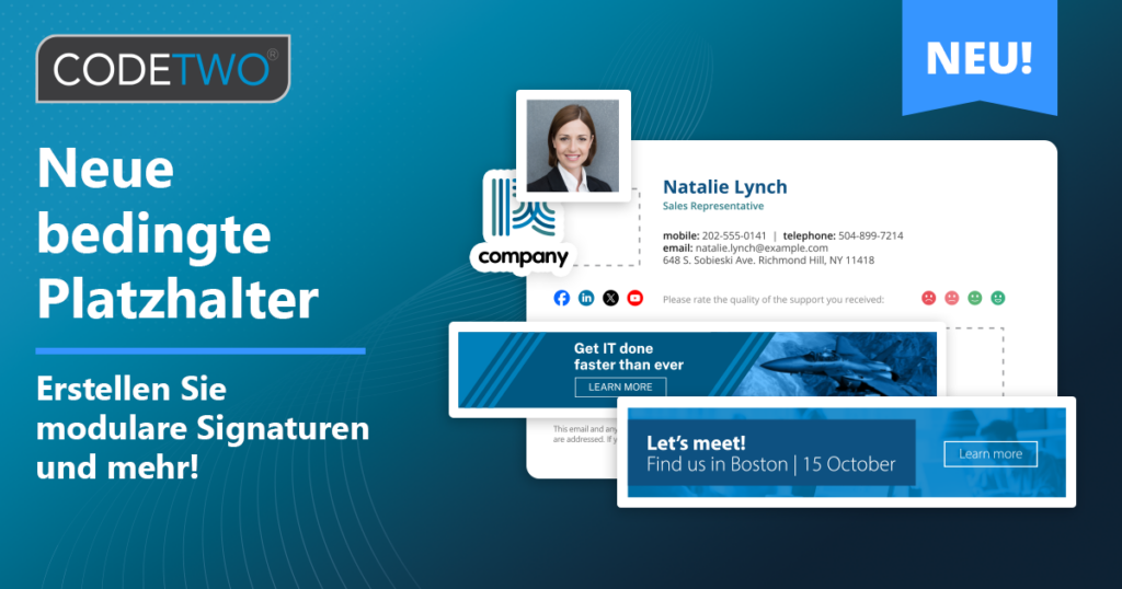 Nutzen Sie die Kraft neuer bedingter Platzhalter in CodeTwo Email Signatures 365