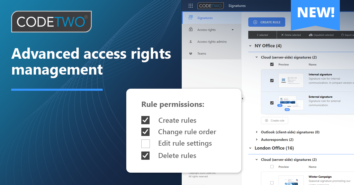 Erweiterte Delegation der Signaturverwaltung in CodeTwo