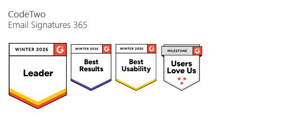 G2 Winter 2026-Badges für CodeTwo