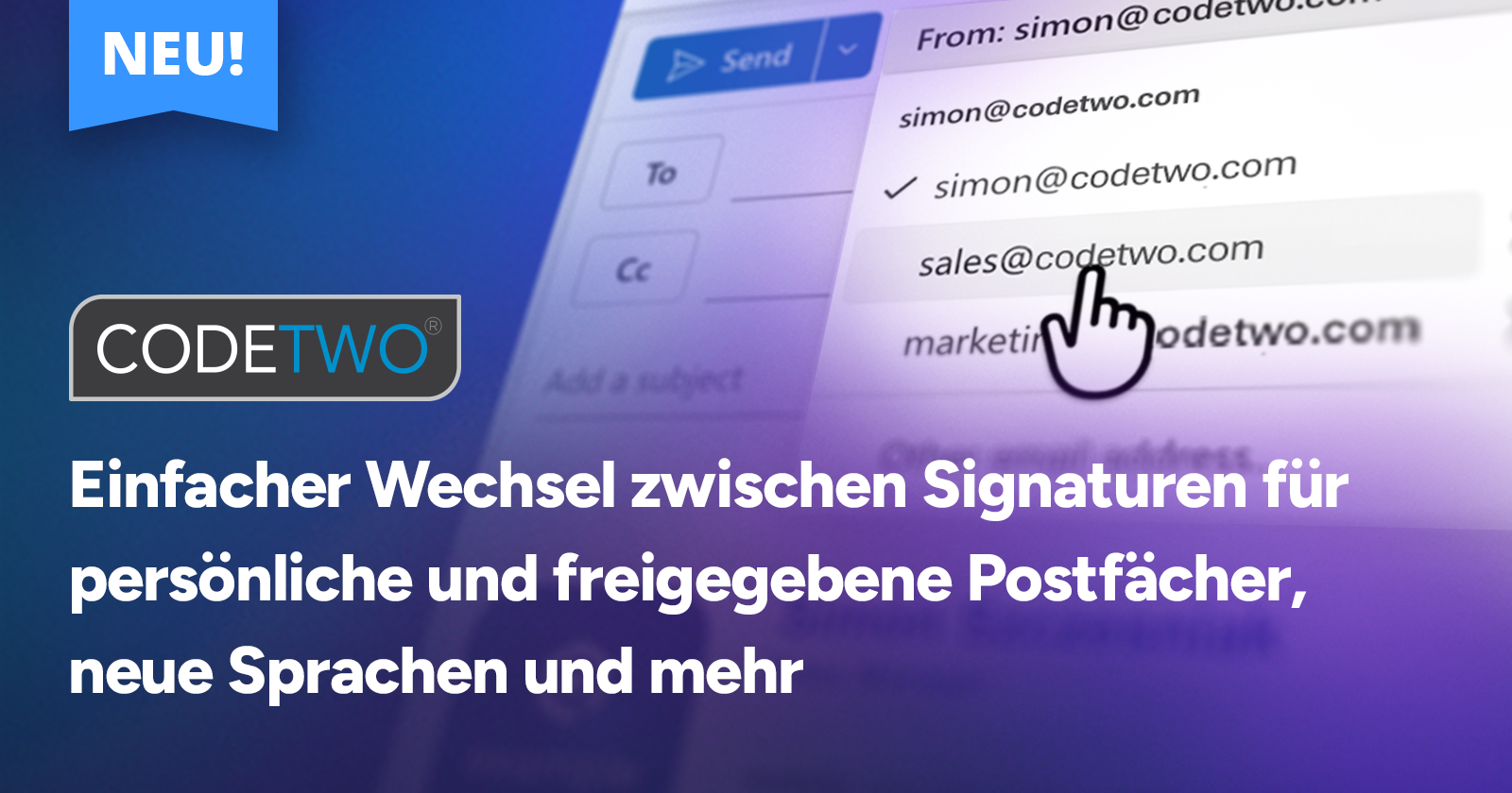 Neue Add-in-Funktionen: Einfacher Wechsel zwischen Signaturen für persönliche und freigegebene Postfächer, neue Sprachen und mehr