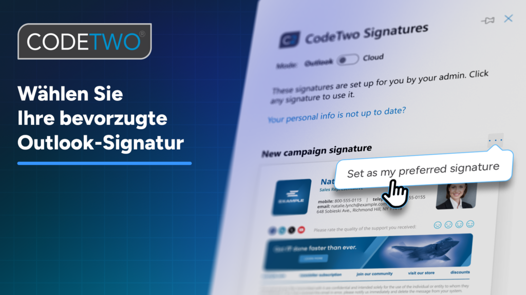 Legen Sie Ihre bevorzugte Signatur mit der neuen Add-in-Funktion fest
