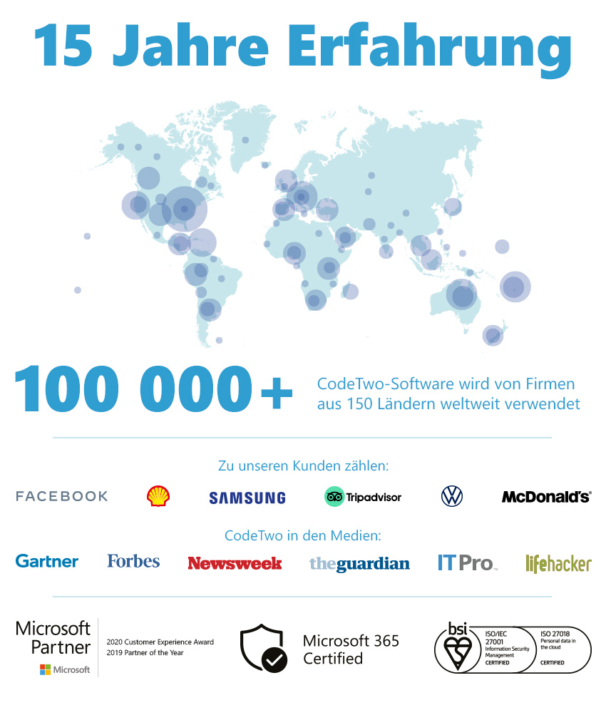 15 Jahre Erfahrung - CodeTwo Email Signatures for Office 365
