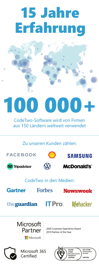 15 Jahre Erfahrung - CodeTwo Email Signatures for Office 365