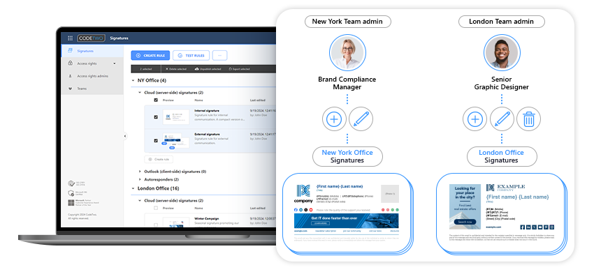 Erweiterte Verwaltung von Zugriffsrechten in CodeTwo Email Signatures 365