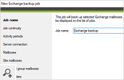 Der Konfigurationsassistent vereinfacht die Erstellung von Backup- und Wiederherstellungsjobs.