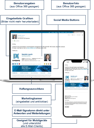 Email signatures management features