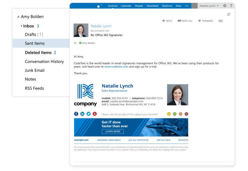 E-Mail-Signaturen in Gesendeten Elementen